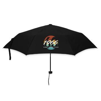 60. Geburtstag 1966 Geschenk für Männer und Frauen - Regenschirm (klein) - Schwarz - Vorne