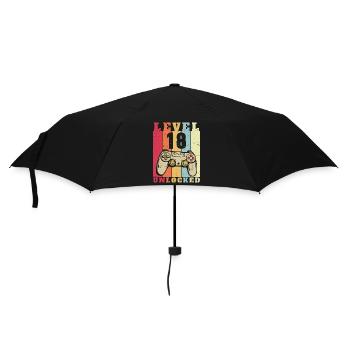 Level 18 Geburtstag 18 Jahre alt - Regenschirm (klein) - Schwarz - Vorne