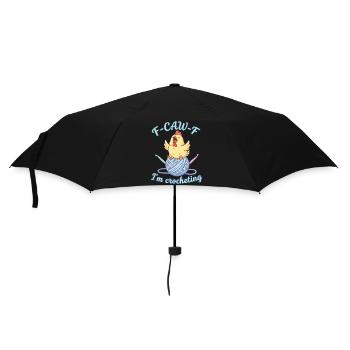 Funny Crochet Lover F CAW F Im Crocheting - Umbrella (small) - black - Front