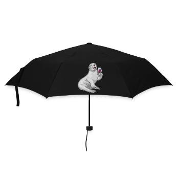 Seehund Rotwein - Regenschirm (klein) - Schwarz - Vorne