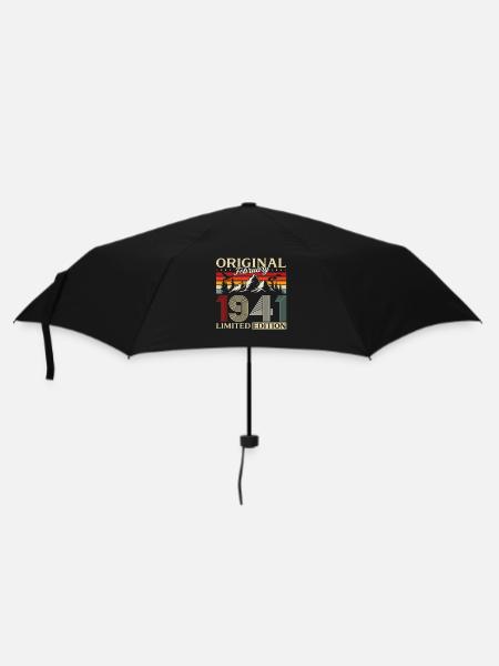 85. Geburtstag Februar 1941 Vintage Jahrgang - Regenschirm (klein) - Schwarz