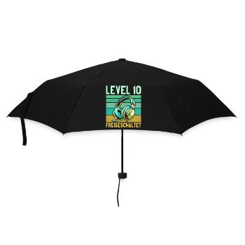 10e anniversaire Garçon Fille Gamer Niveau 10 ans - Parapluie standard - noir - Devant