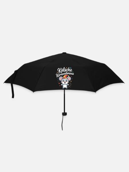 Kölsche Karnevalsmaus Karneval Köln Kölner Maus - Regenschirm (klein) - Schwarz