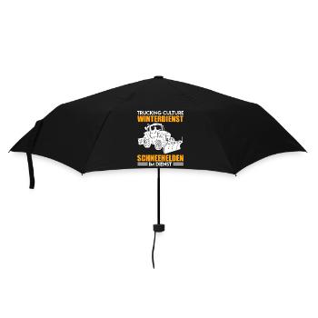 Schneepflug TRUCKING CULTURE WINTERDIENST Lustig - Regenschirm (klein) - Schwarz - Vorne