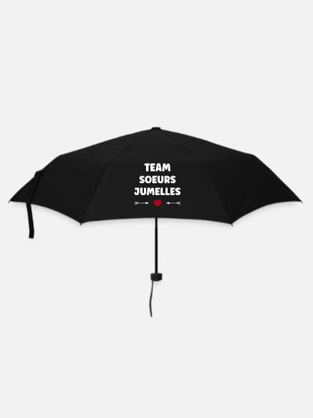 Team Zwillingsschwestern - Regenschirm (klein) - Schwarz