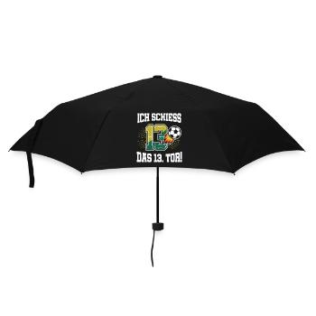 Ich Schiess 13. Tor Lustig 13. Geburtstag Fußball - Regenschirm (klein) - Schwarz - Vorne