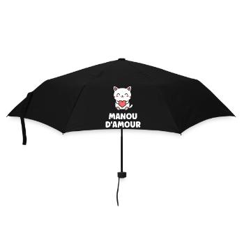 Manu d'Amour: Chat Coeur - Parapluie standard - noir - Devant