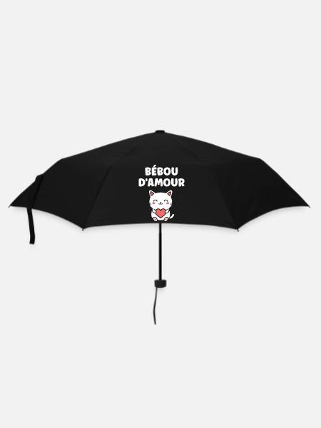 Liebe Beboo Katzenherz - Regenschirm (klein) - Schwarz