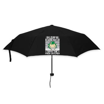 Frog Catcher Leap Into Action Frog - Umbrella (small) - black - Front