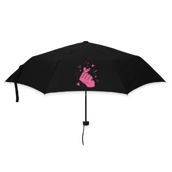 Kpop Koreanische Musik Niedliche Finger Herz Liebe Korea - Regenschirm (klein) - Schwarz - Vorne