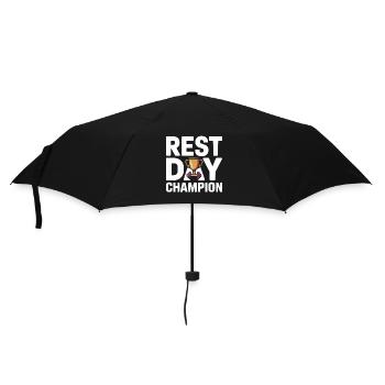Humour de la Championne de la Journée de repos sur la forme physique - Parapluie standard - noir - Devant