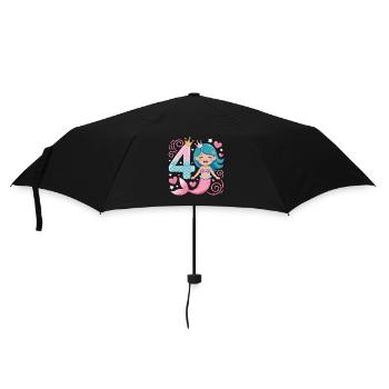 4e anniversaire de la sirène 4 ans - Parapluie standard - noir - Devant