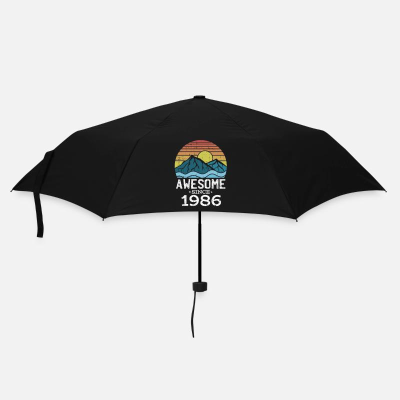 Sonnenuntergangsberge 1986 - Regenschirm (klein) - Schwarz