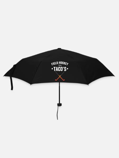 Feldhockey, dann Tacos - Regenschirm (klein) - Schwarz