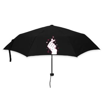 Kpop Musique coréenne Doigts mignons Cœur Amour Corée - Parapluie standard - noir - Devant