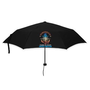 Mer du Nord DIGUE NORD OÙ MON CŒUR JETTE L’ANCRE Drôle - Parapluie standard - noir - Devant