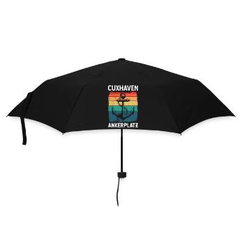 Nordsee Urlaub CUXHAVEN ANKERPLATZ Lustiges - Regenschirm (klein) - Schwarz - Vorne