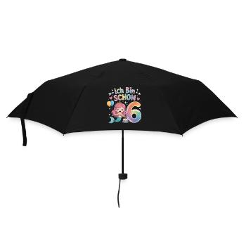 I'm already 6 Mermaid Birthday - Umbrella (small) - black - Front