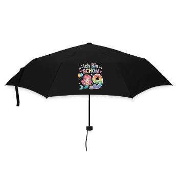 I'm already 9 Mermaid Birthday - Umbrella (small) - black - Front