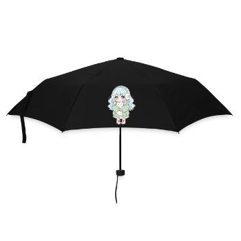Anime Mädchen Katze Japan Kawaii Katzenliebhaber - Regenschirm (klein) - Schwarz - Vorne