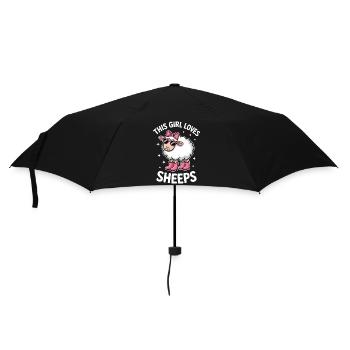 Schafe Sprüche Schaf Lustiges Schafe Geschenk  - Regenschirm (klein) - Schwarz - Vorne