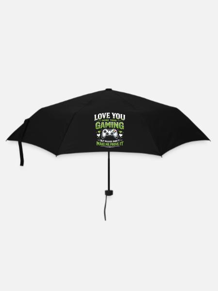 Lustiger Videospiel-Gamer-Konsolen-Controller-Humor - Regenschirm (klein) - Schwarz