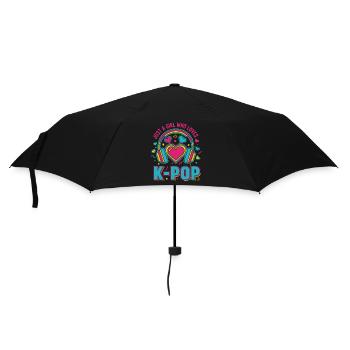 Just a girl, das koreanische K-Pop-Musik liebt - Regenschirm (klein) - Schwarz - Vorne