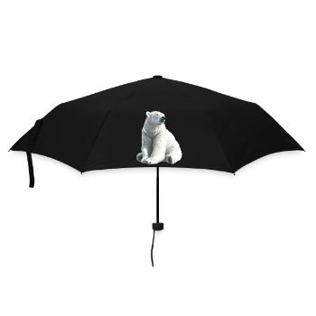 Polar Bär Illustration Eislicht - Regenschirm (klein) - Schwarz - Vorne