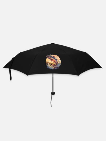 Lachse Lachs - Regenschirm (klein) - Schwarz