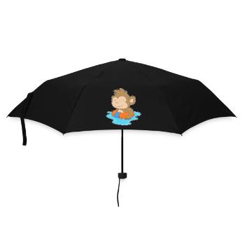 Affe Schwimmen Schwimmring Sommer - Regenschirm (klein) - Schwarz - Vorne
