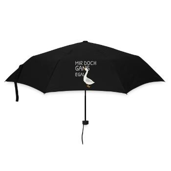 Mir doch gans egal – Wortspiel mit Gans - Regenschirm (klein) - Schwarz - Vorne