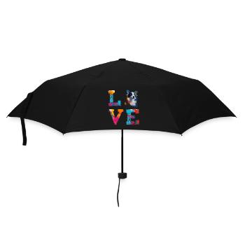 Cardigan Welsh Corgi Love Colourful Dog Art - Umbrella (small) - black - Front