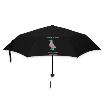 Pigeon Provocateur Bottes Turquoise Humour - Parapluie standard - noir - Devant