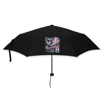 This Mermaid Is 8 Girls 8th Birthday - Umbrella (small) - black - Front