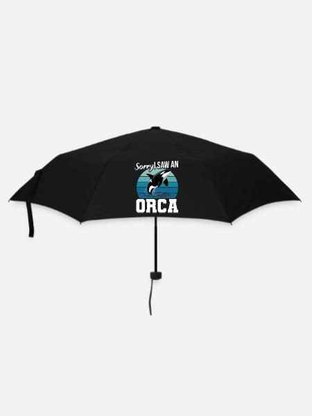 Funny Orca - Regenschirm (klein) - Schwarz