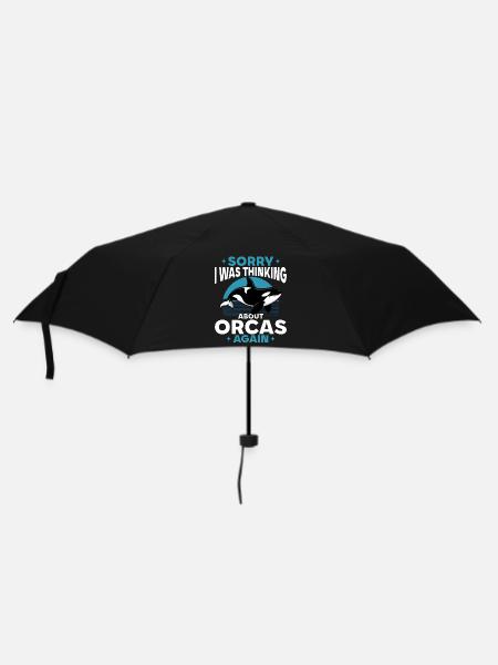 Funny Orca - Regenschirm (klein) - Schwarz