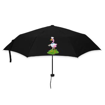 Flamingo Koch Pfanne Kochen - Regenschirm (klein) - Schwarz - Vorne