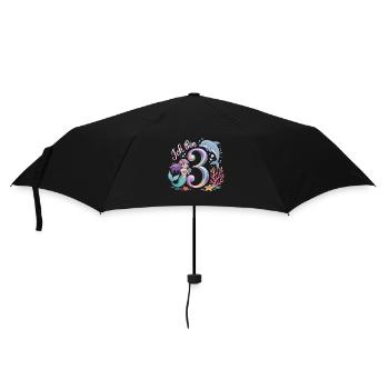 Je suis 3e anniversaire de la Fille des Sirènes - Parapluie standard - noir - Devant