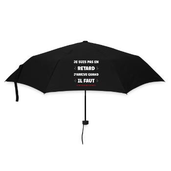 Not late: timing humor - Umbrella (small) - black - Front