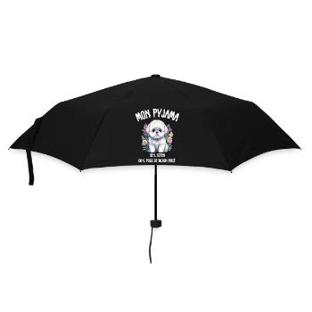 Pyjama Drôle Chien Bichon - Parapluie standard - noir - Devant