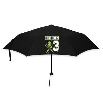 I'm 3 Ninja 3rd Birthday Green Karate - Umbrella (small) - black - Front