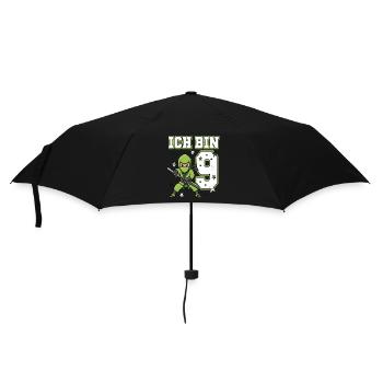 I'm 9 Ninja 9th Birthday Green Karate - Umbrella (small) - black - Front