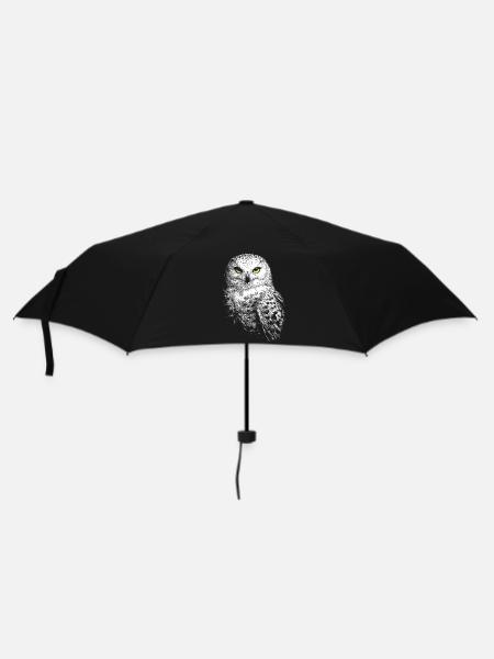 Schneeeule - Regenschirm (klein) - Schwarz