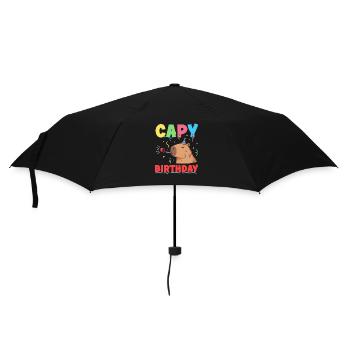 Capy anniversaire Capybaras Animal mignon et drôle - Parapluie standard - noir - Devant