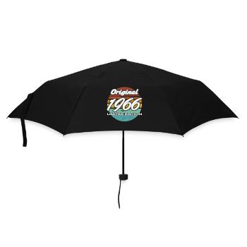 60. Geburtstag 1966 Geschenk für Männer und Frauen - Regenschirm (klein) - Schwarz - Vorne