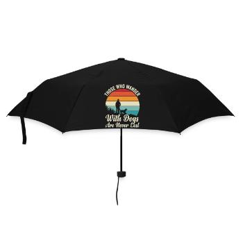 Those Who Wander With Dogs Retro Sunset - Umbrella (small) - black - Front