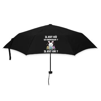 Wo ist die Schokolade? - Regenschirm (klein) - Schwarz - Vorne