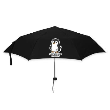 Pinguin mit Klinge - Flug war keine Option - Regenschirm (klein) - Schwarz - Vorne