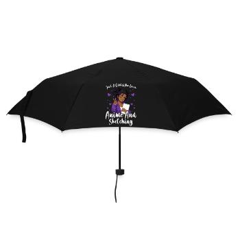 Nur Ein Mädchen, Das Anime Liebt Und Afro Zeichnet - Regenschirm (klein) - Schwarz - Vorne