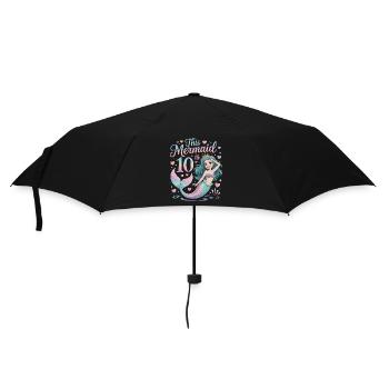 Mermaid 10th Birthday 10 Years - Umbrella (small) - black - Front